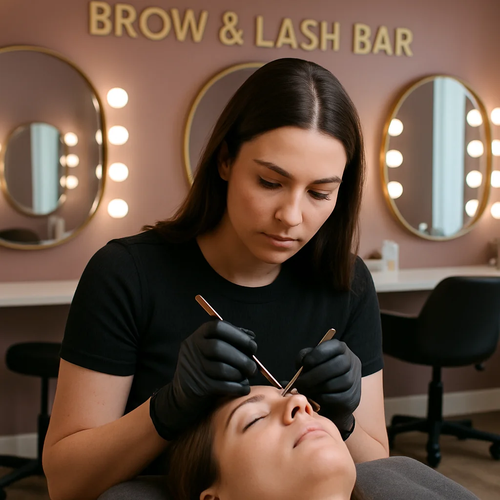 Brow shaping with a lash lift