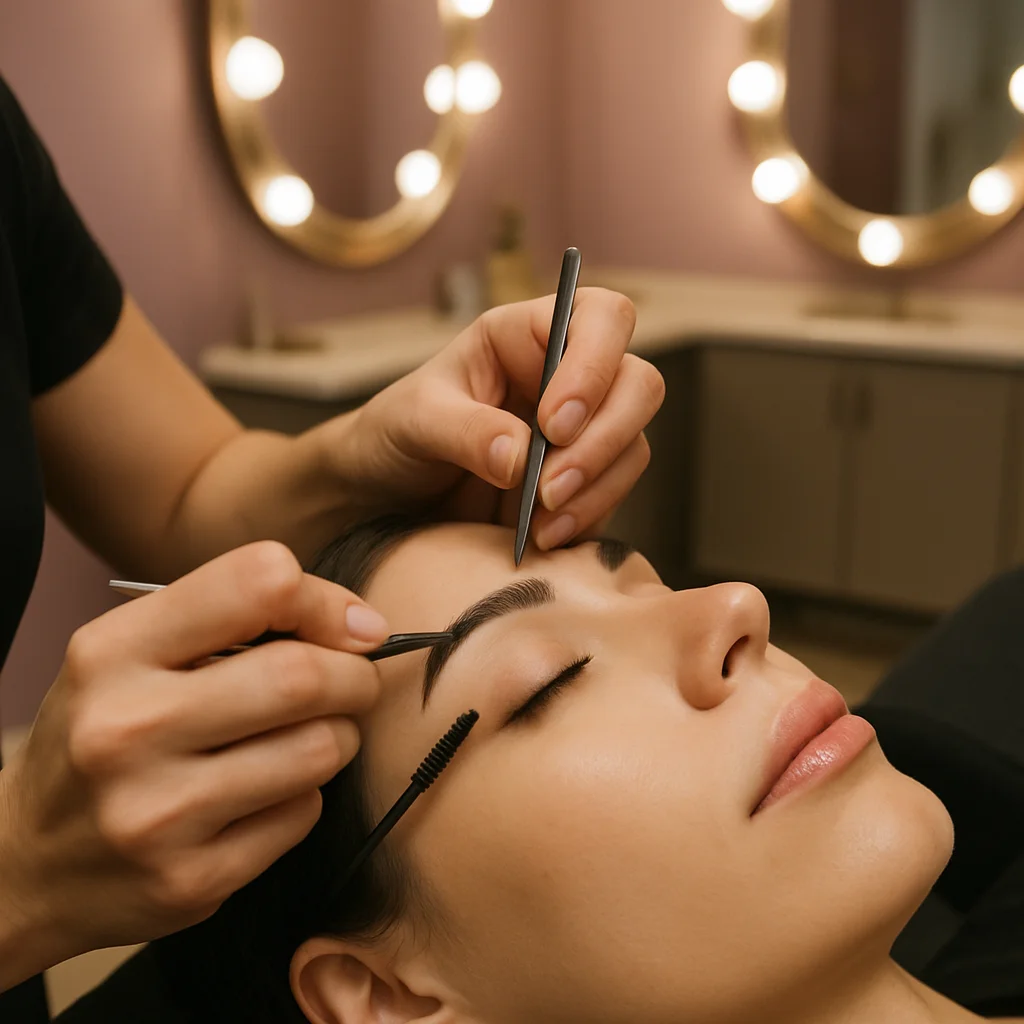 Brow shaping with a lash lift